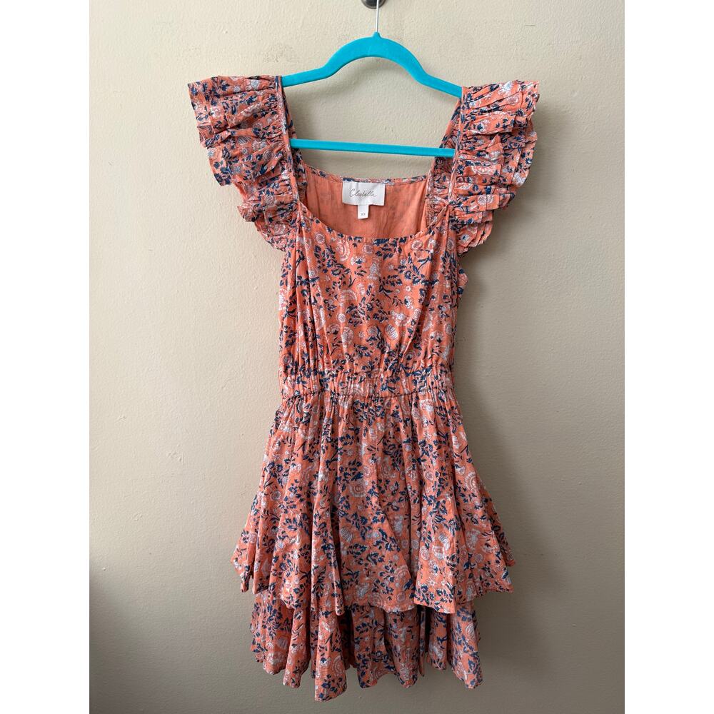 Cleobella Britt Ruffle Mini Dress in Positano Pink Floral Women’s Size XS